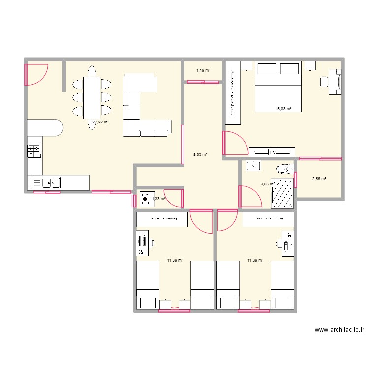 NEWS PLAN KAM. Plan de 9 pièces et 86 m2