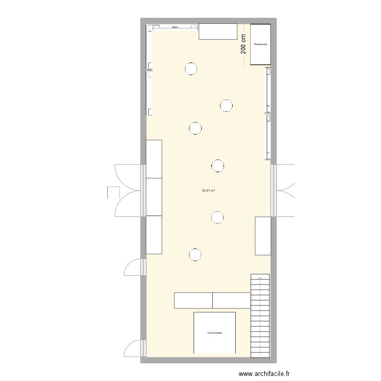 10 ans. Plan de 1 pièce et 96 m2