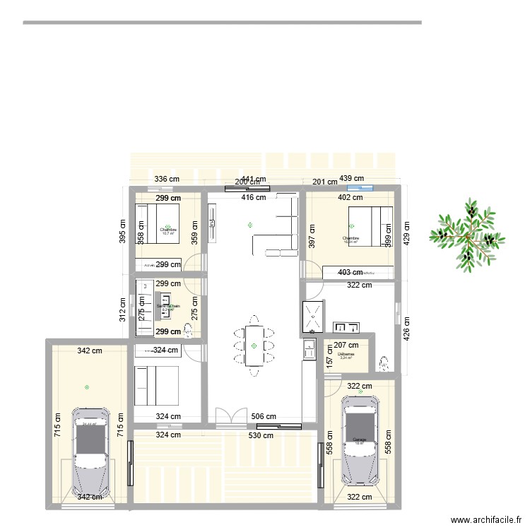 IBZ LADA 2. Plan de 6 pièces et 81 m2