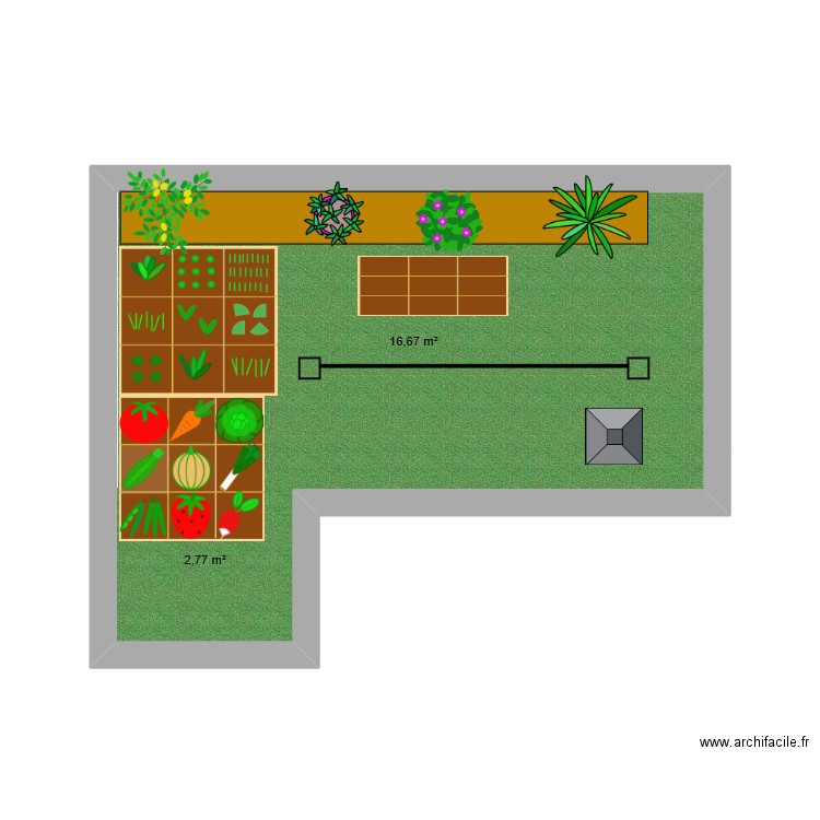 Potager. Plan de 0 pièce et 0 m2