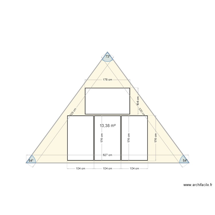 plan. Plan de 1 pièce et 13 m2