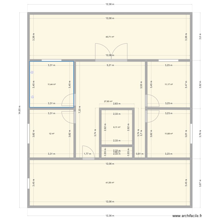 plan maison manu. Plan de 9 pièces et 164 m2