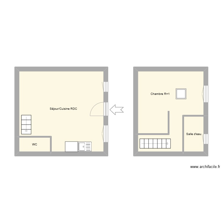 47 stalingrad D. Plan de 4 pièces et 41 m2