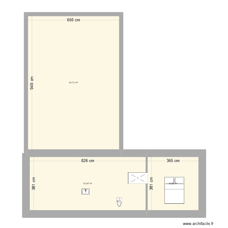 Maison Goup. Plan de 3 pièces et 107 m2