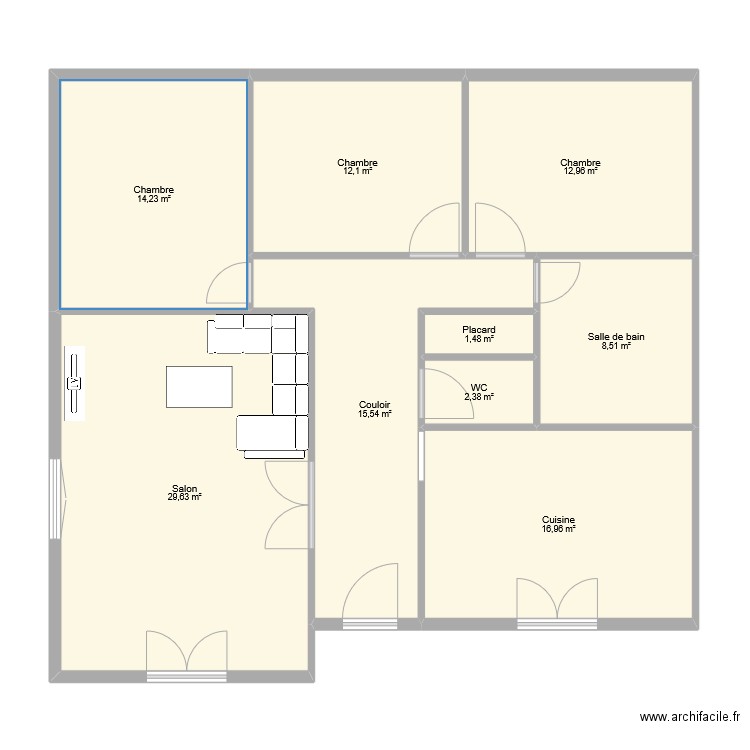 essai papy mamie. Plan de 9 pièces et 114 m2