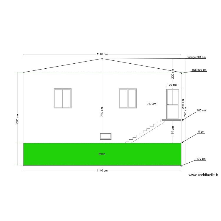 NOUVEAU BAT A facade ouest. Plan de 0 pièce et 0 m2