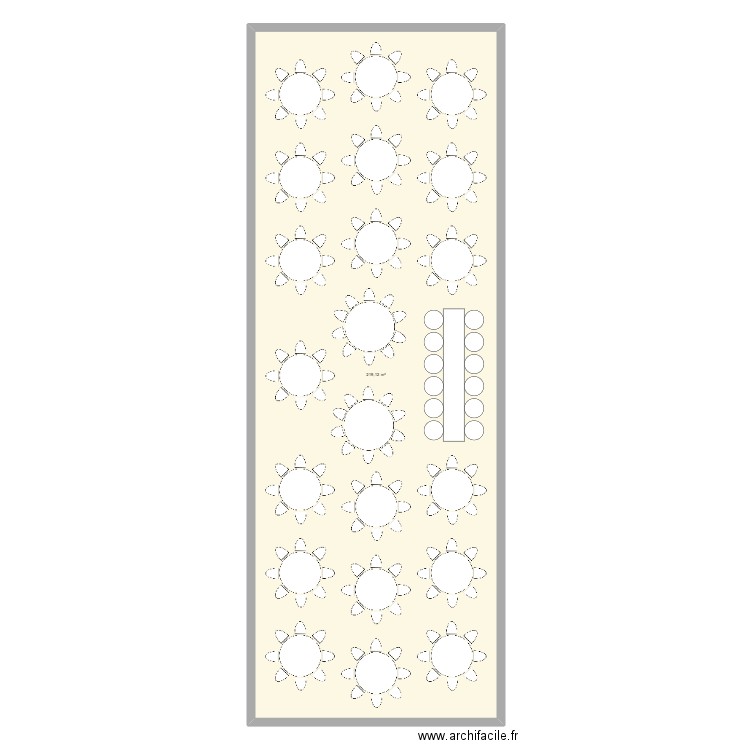 plan de salle mariage. Plan de 1 pièce et 219 m2