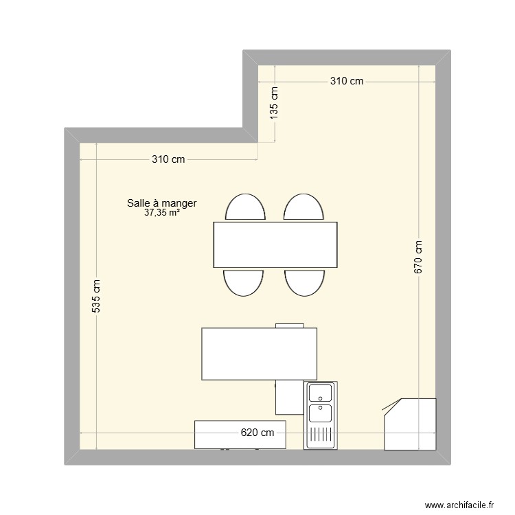 plan de base 2. Plan de 1 pièce et 37 m2