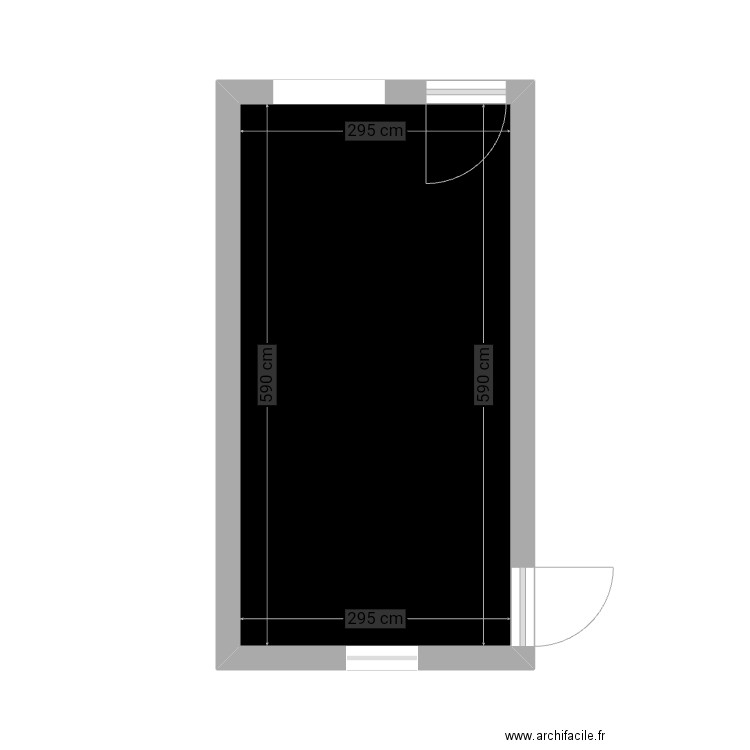 Cuisine . Plan de 1 pièce et 17 m2