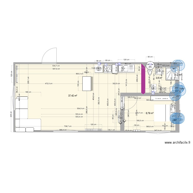 APPART NOON1. Plan de 4 pièces et 50 m2