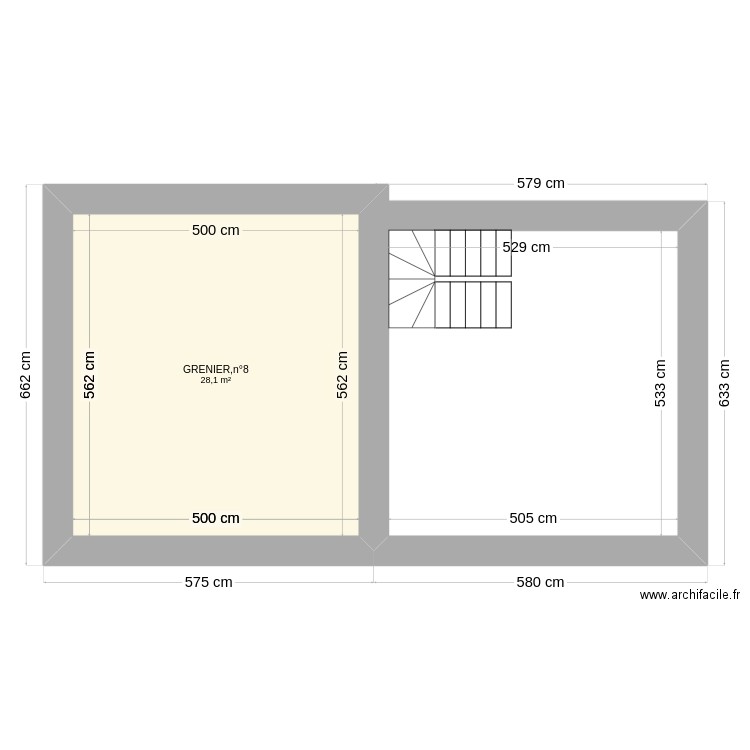 Home_niveau1. Plan de 1 pièce et 28 m2