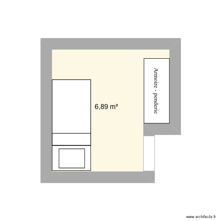 Ma chambre de base. Plan de 1 pièce et 7 m2