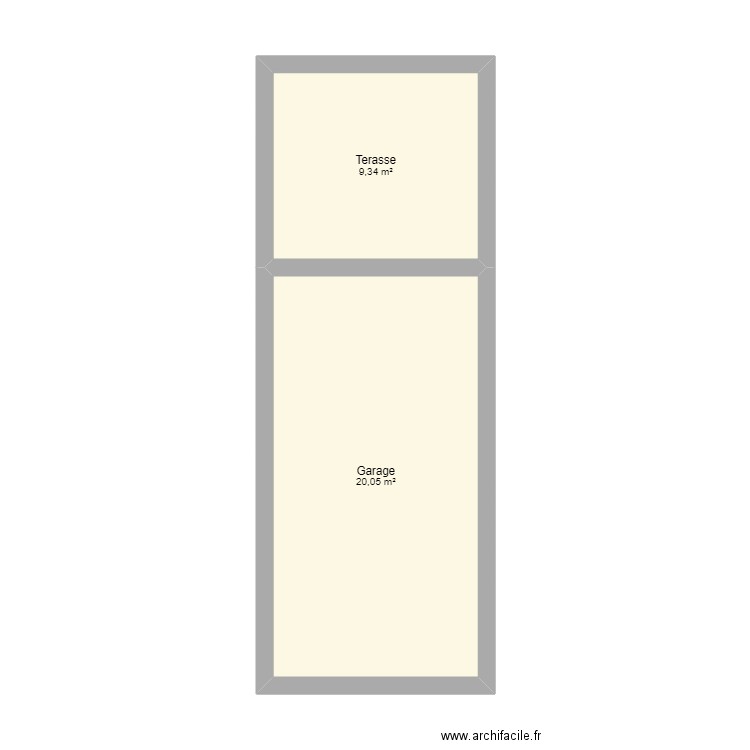 Maison USSAC. Plan de 2 pièces et 29 m2