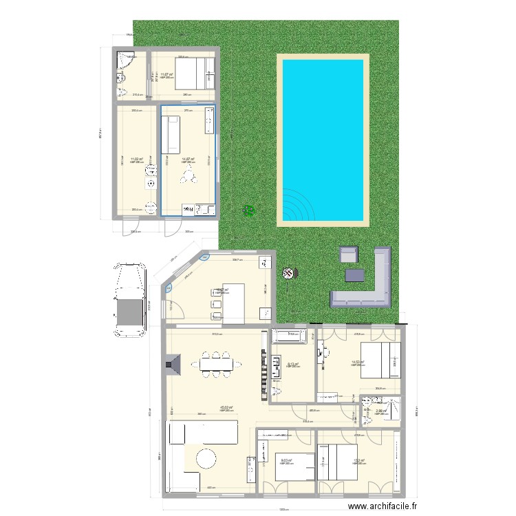 ANDEL1. Plan de 10 pièces et 147 m2