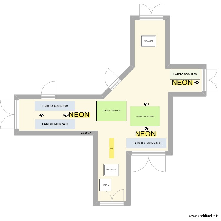 HALL D'ENTREE - FOYER DE VIE LES MARTINEAUX. Plan de 1 pièce et 40 m2