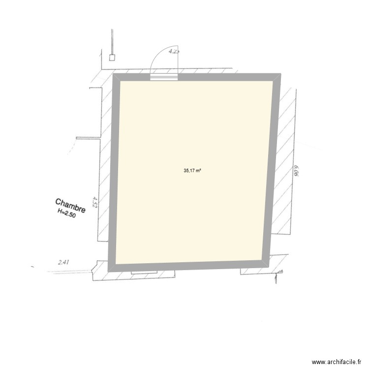 Salle à manger RdC Champeaux. Plan de 1 pièce et 35 m2