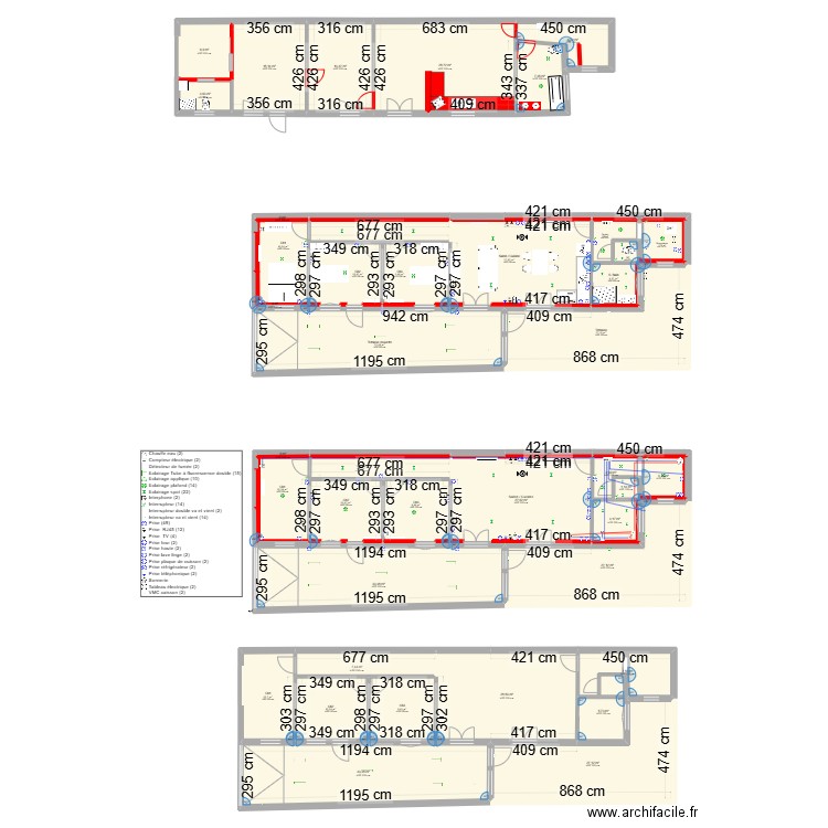 Livry gargan. Plan de 45 pièces et 497 m2