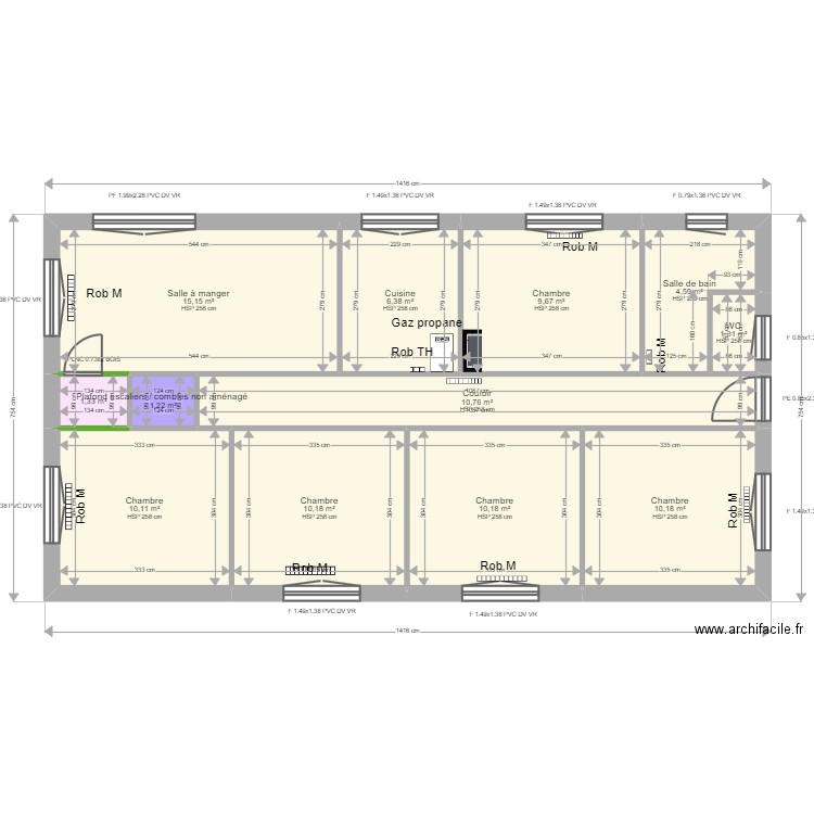 ML24008597. Plan de 12 pièces et 91 m2