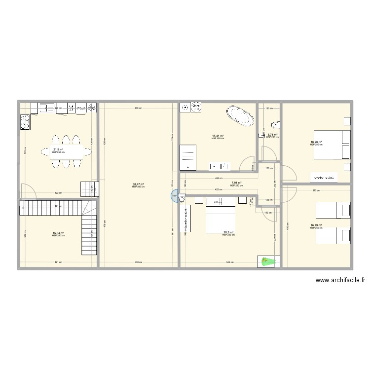 Maison Mémé I. Plan de 9 pièces et 156 m2