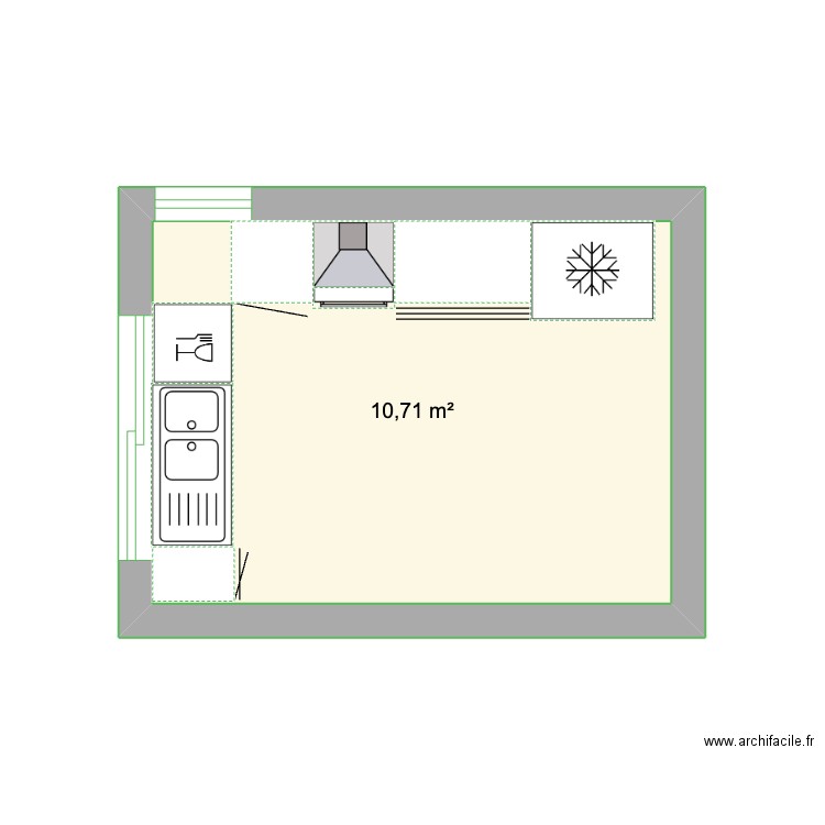 CUISINE CHRISTELLE. Plan de 1 pièce et 11 m2