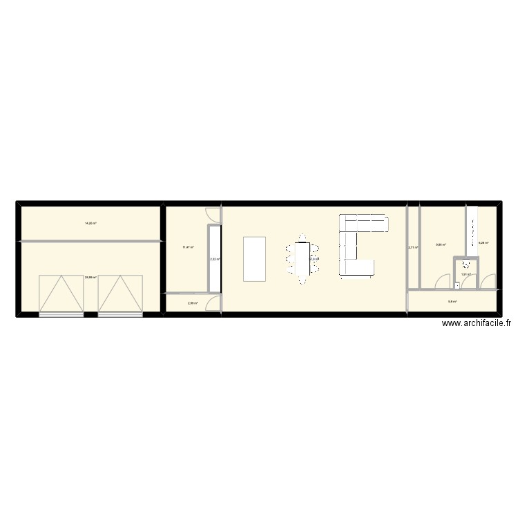 Maison. Plan de 11 pièces et 144 m2