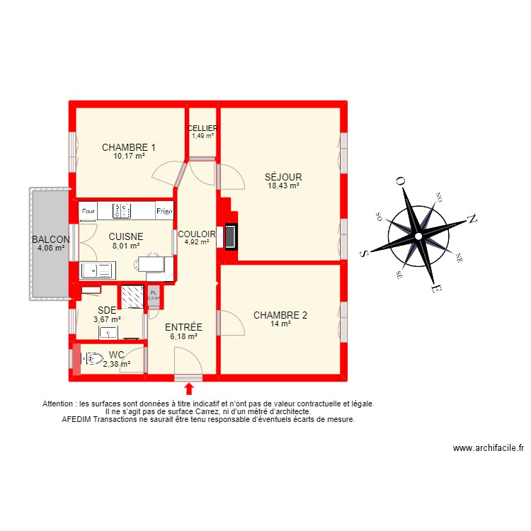 BI 21038 - . Plan de 19 pièces et 108 m2