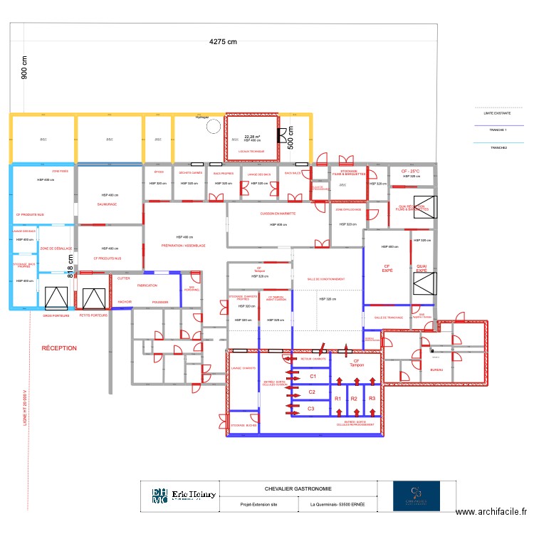  ERNÉE CHEVALIER PROJET. Plan de 34 pièces et 680 m2