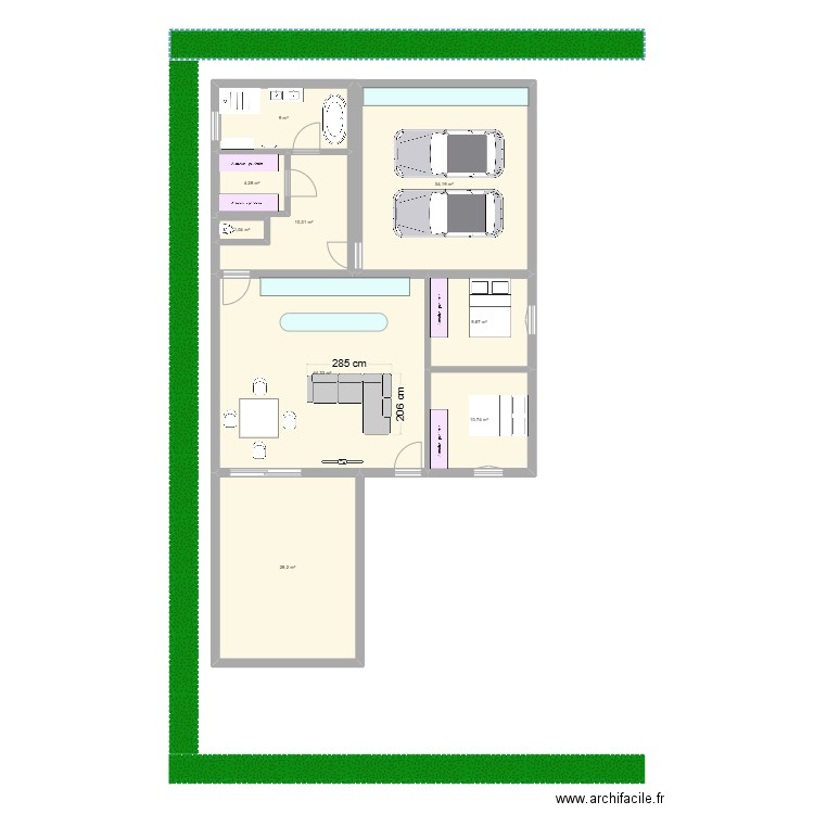 plan 3. Plan de 9 pièces et 152 m2