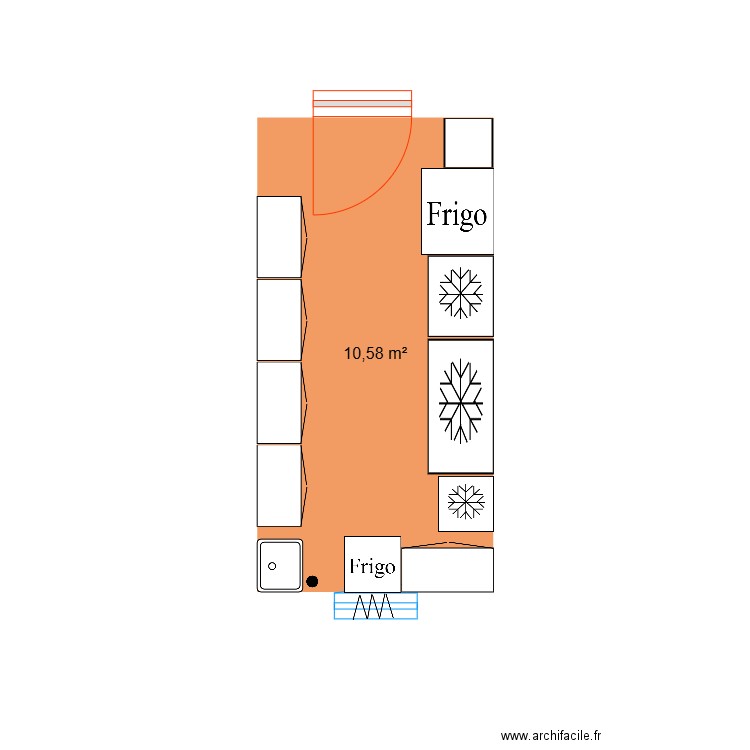 Réserve. Plan de 1 pièce et 11 m2