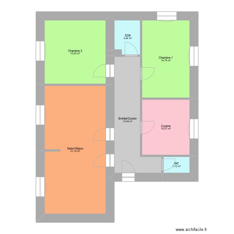 1er Pierre Curie. Plan de 8 pièces et 91 m2