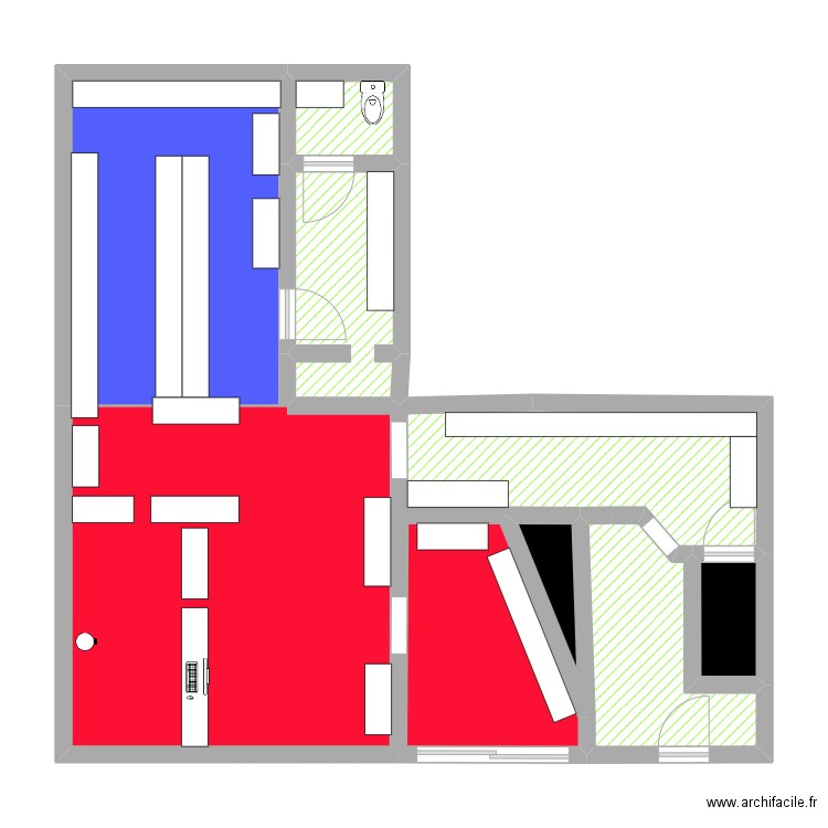 Plan magasin. Plan de 9 pièces et 76 m2