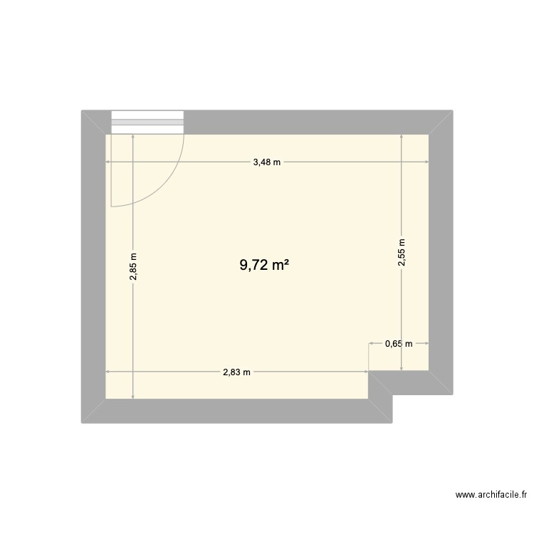 CAGE A POULE 2. Plan de 1 pièce et 10 m2