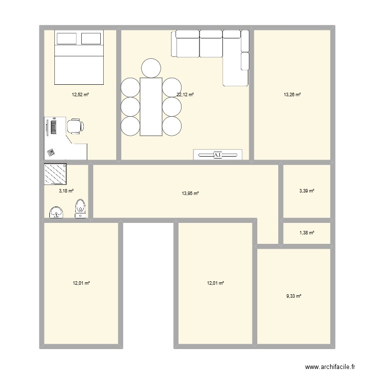 Saint-dié. Plan de 10 pièces et 103 m2