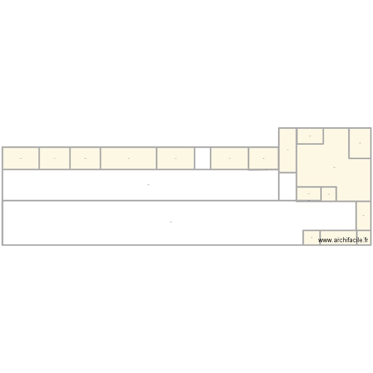 HOPITAL. Plan de 21 pièces et 2963 m2