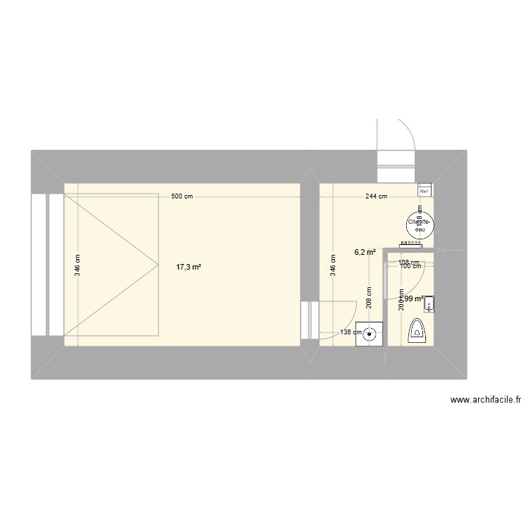 Garage, Cellier. Plan de 3 pièces et 25 m2