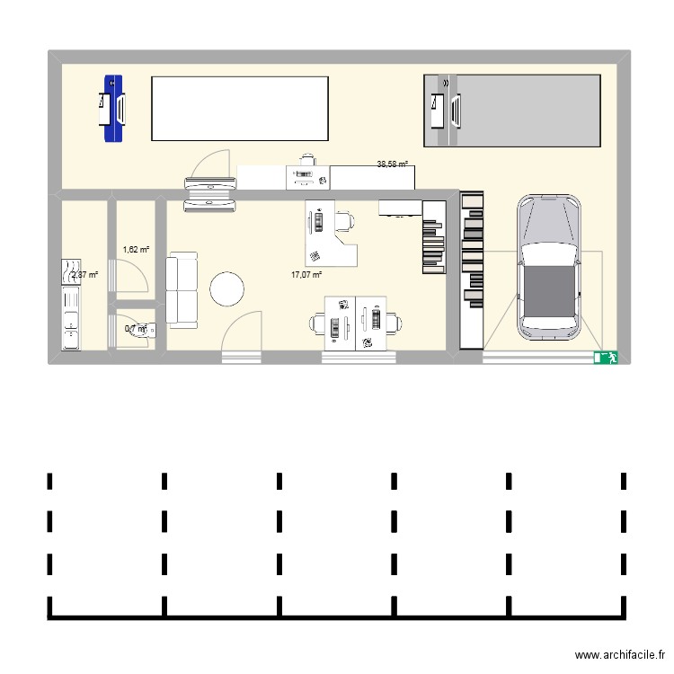 Visuel'Ink Entreprise. Plan de 5 pièces et 61 m2