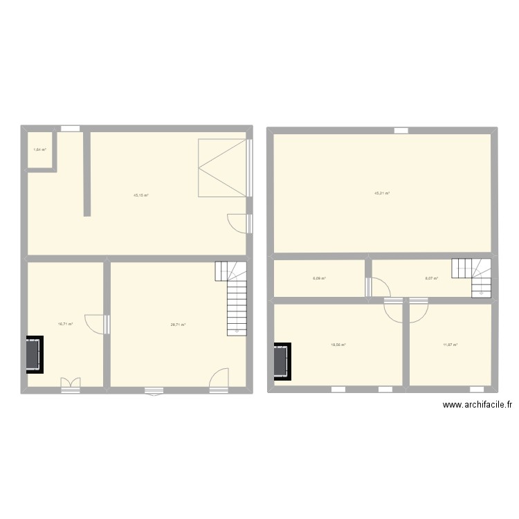 PIZOU. Plan de 9 pièces et 183 m2