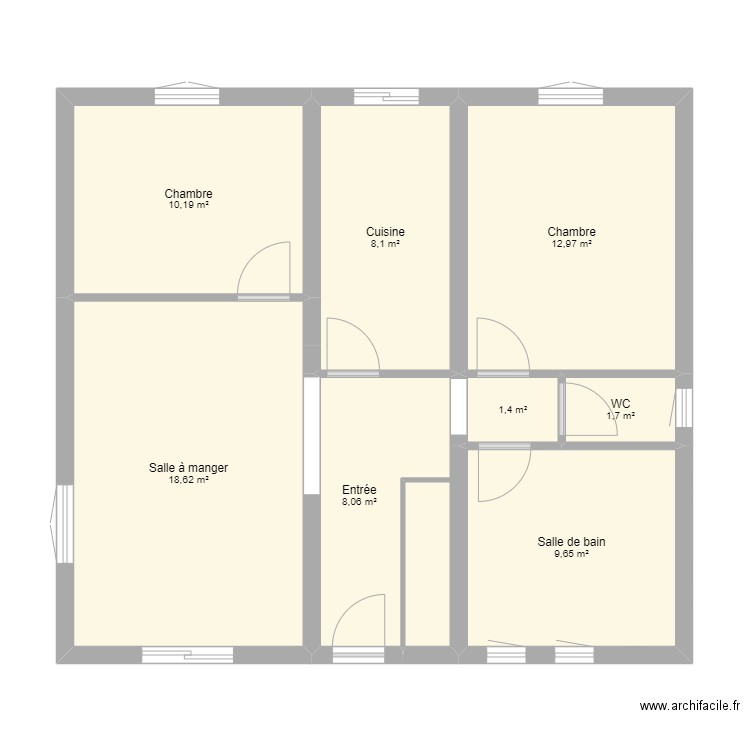 Maison cagnes sur mer. Plan de 8 pièces et 71 m2