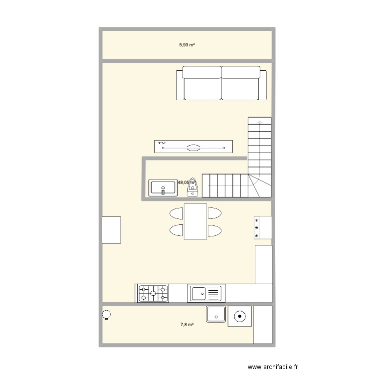 Zoraida rez. Plan de 3 pièces et 62 m2