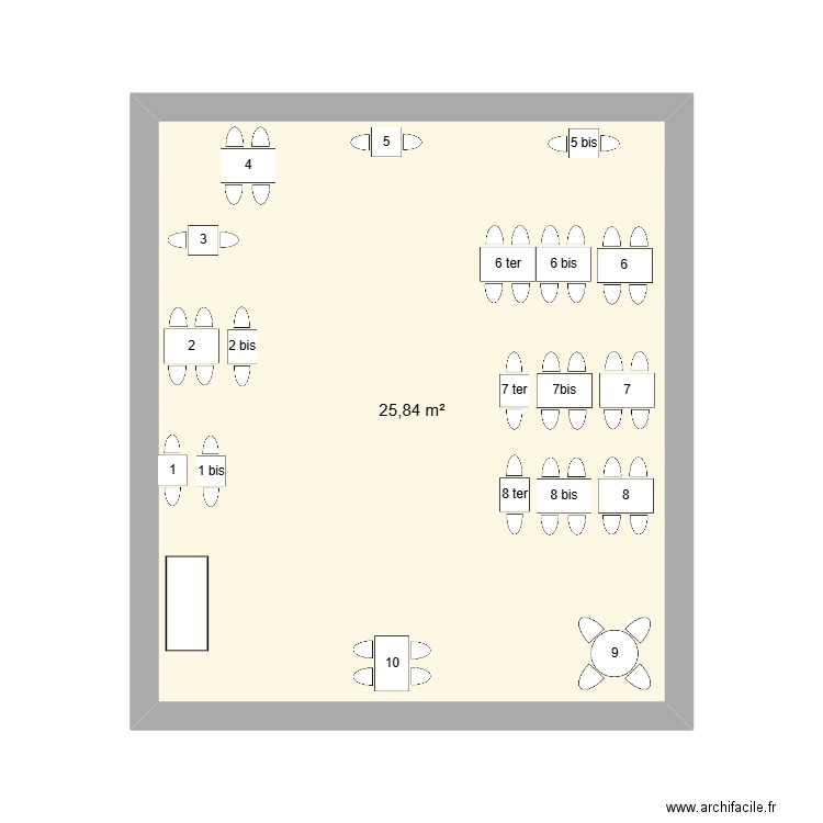 resto. Plan de 1 pièce et 26 m2