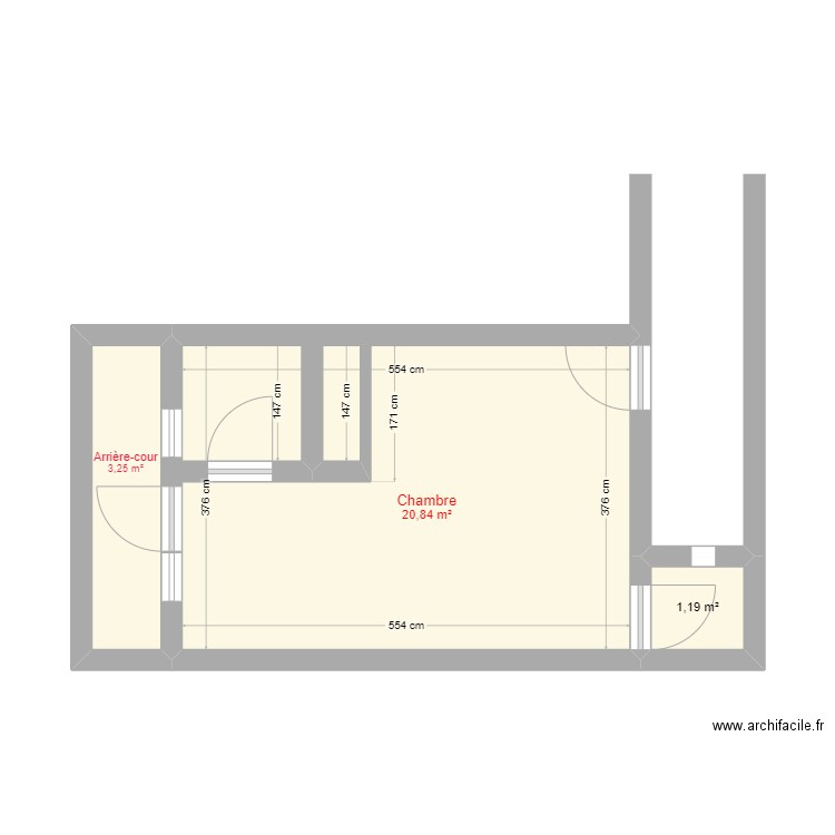 STUDIO. Plan de 3 pièces et 25 m2