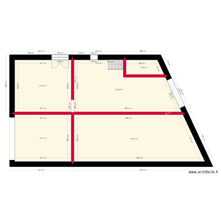 CAVE 1. Plan de 5 pièces et 112 m2