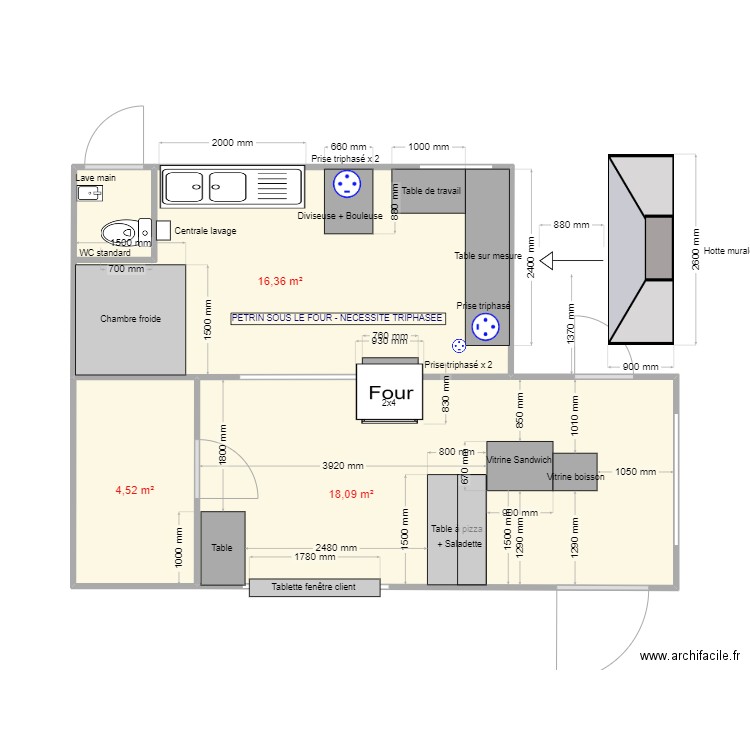 PLAN FABRICE. Plan de 3 pièces et 39 m2