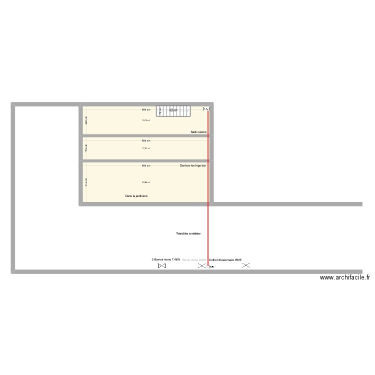 Capestang. Plan de 11 pièces et 215 m2