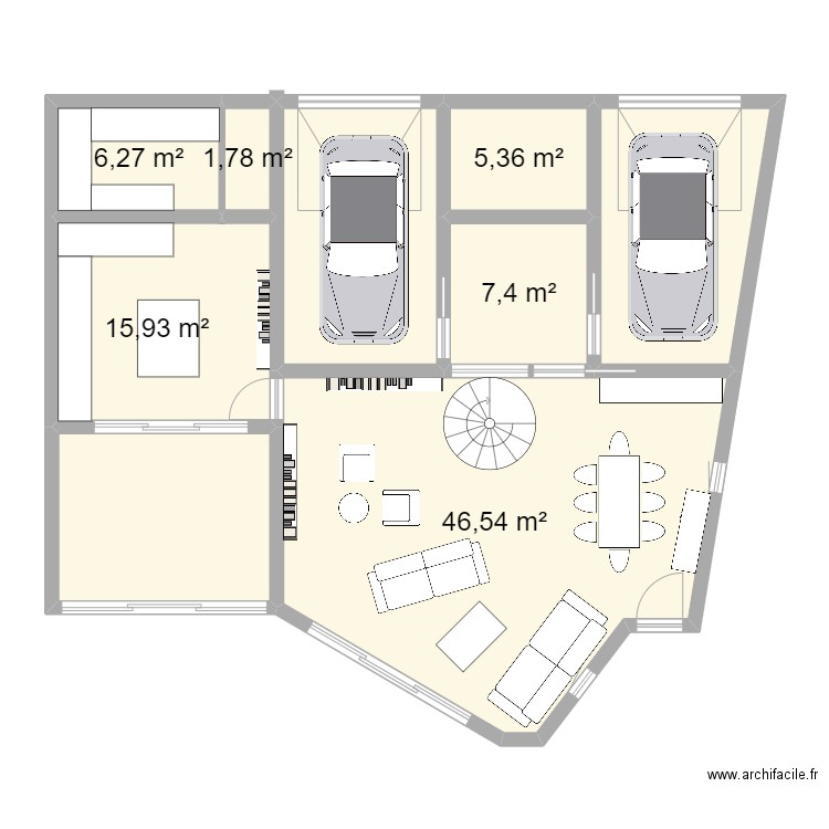 tha. Plan de 16 pièces et 212 m2