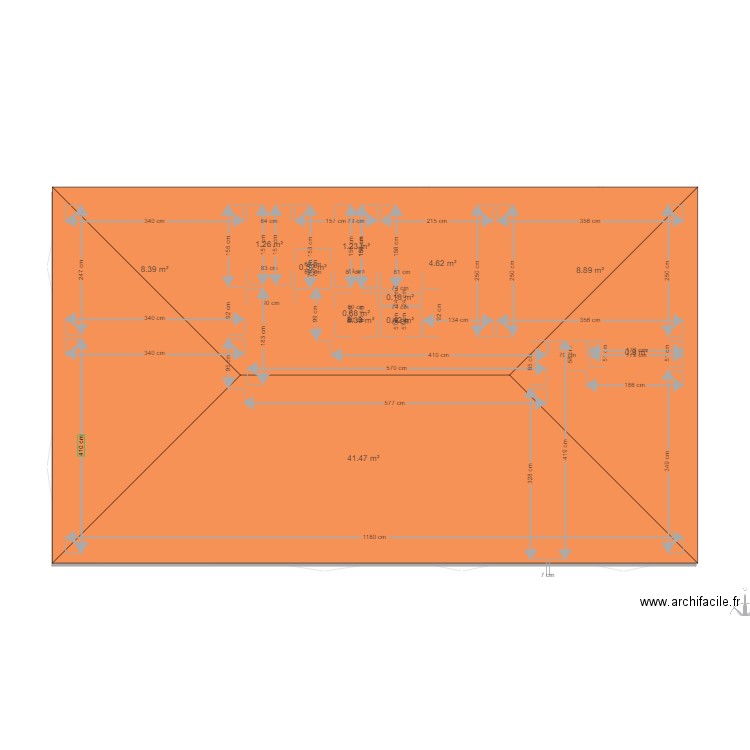 exterieur. Plan de 25 pièces et 231 m2