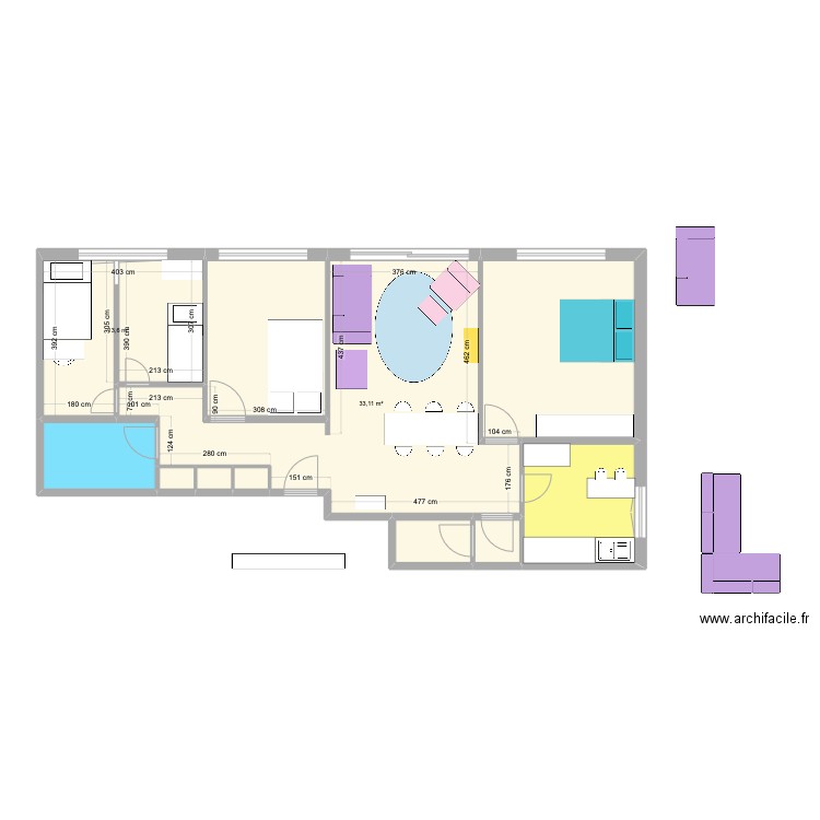 Fontannettaz_3. Plan de 11 pièces et 94 m2