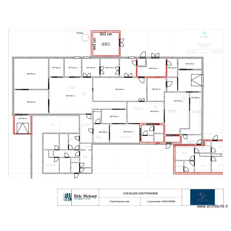  ERNÉE CHEVALIER . Plan de 28 pièces et 333 m2