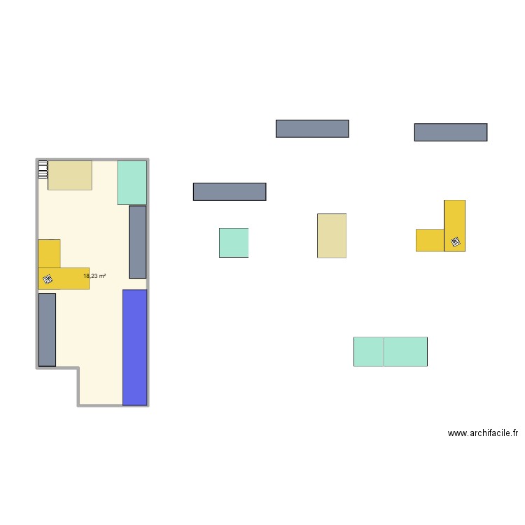 ATELIER_PMRS. Plan de 1 pièce et 18 m2