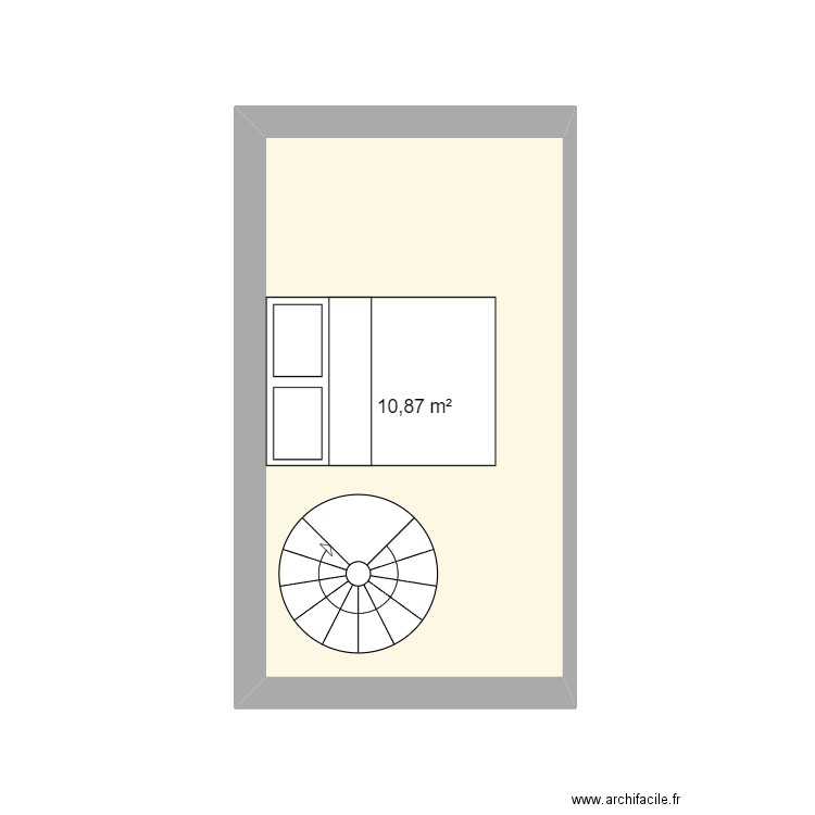 mezz. Plan de 1 pièce et 11 m2